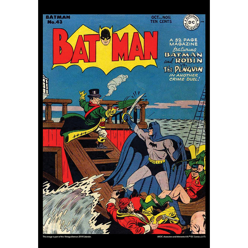 2018 Vintage Batman Calendar August Image