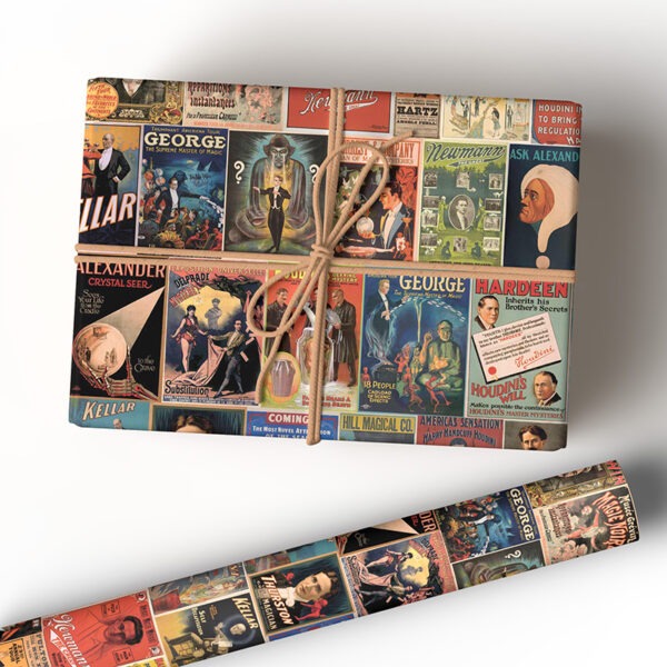 Image for Vintage Magic gift wrap, featuring vingage magic posters