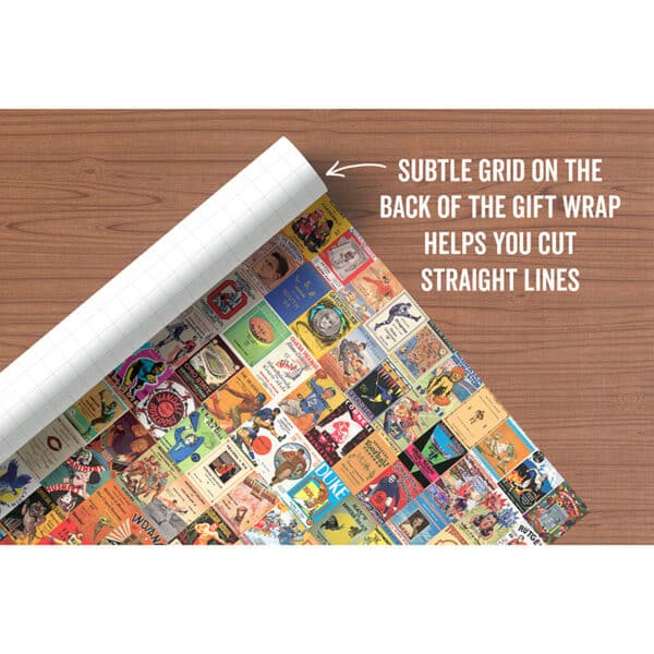 Image of Vintage College Football Gift Wrap featuring football program covers
