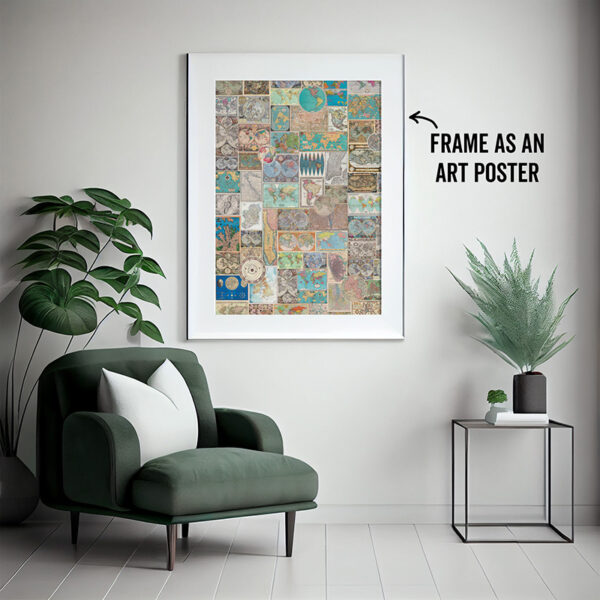 Image of Vintage Maps gift wrap, featuring antique map art