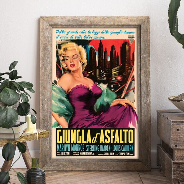 Image of The Asphalt Jungle vintage movie poster reproduction in a frame