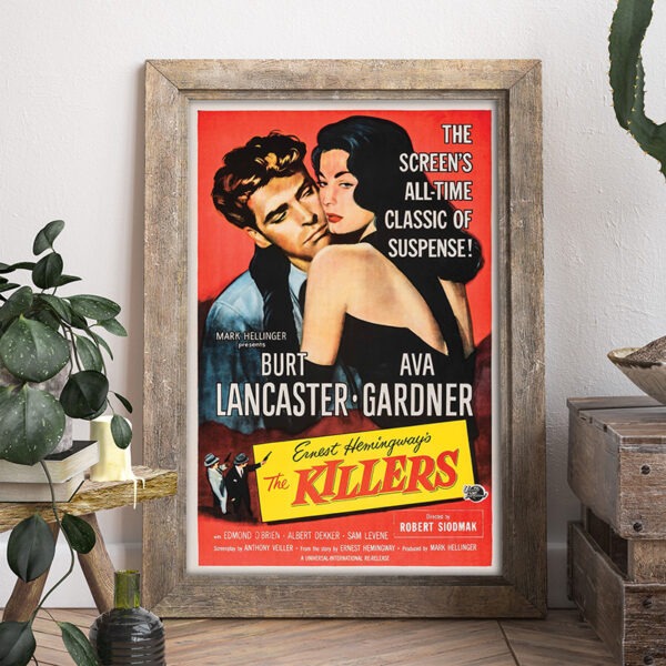 Image of The Killers reproduction vintage movie poster in a frame