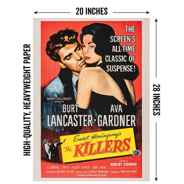 Image of The Killers reproduction vintage movie poster showing 20"x28" size